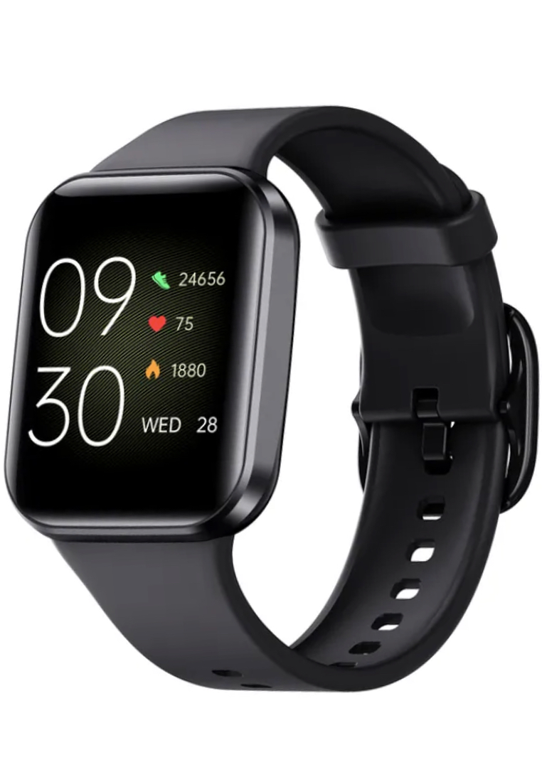 EGLANTINE Unisex IOS/Android IP Black SmartWatch with Black Rubber Strap