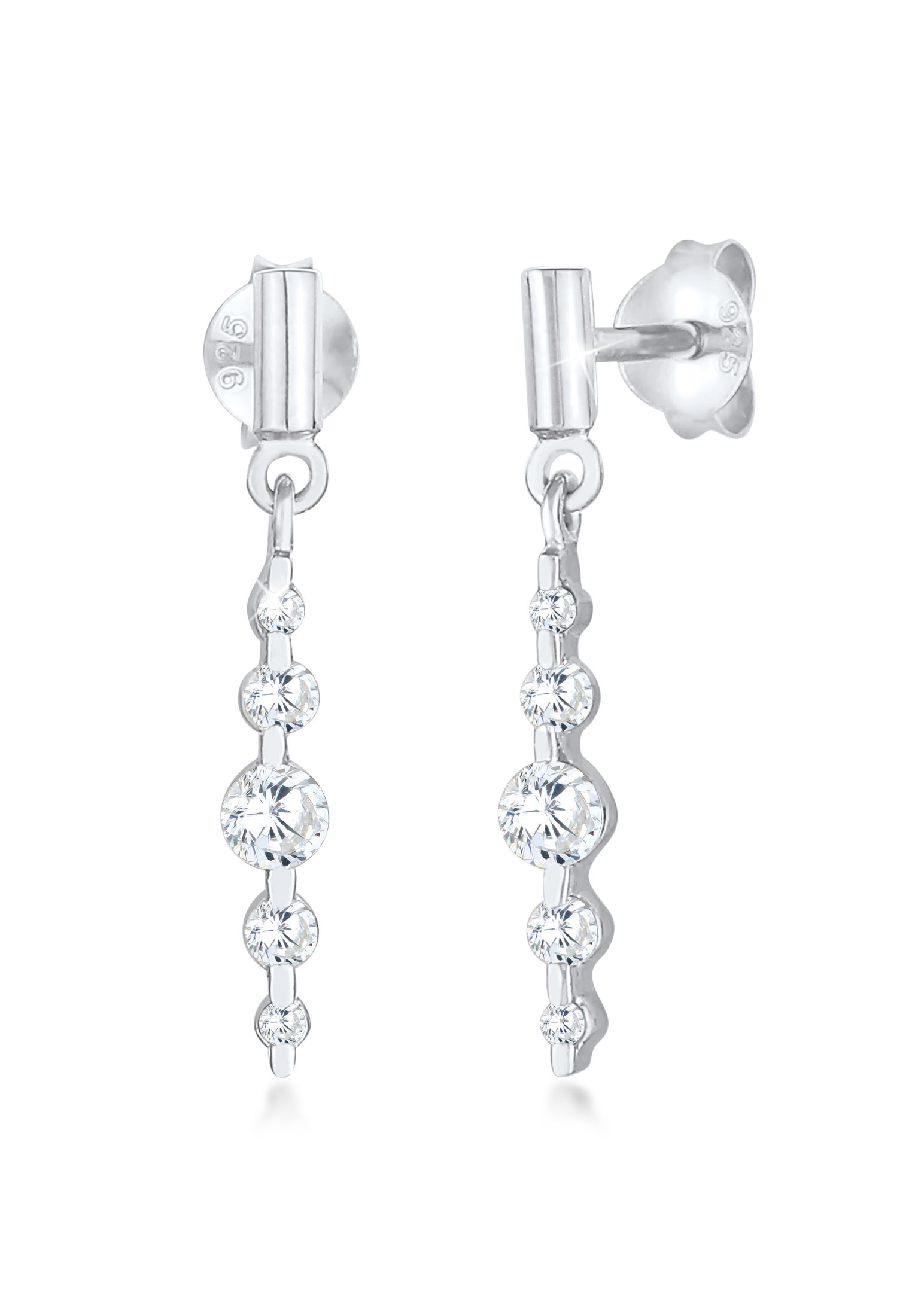 ELLI GERMANY Earrings Stud Classic Glamour Cubic Zirconia Stones