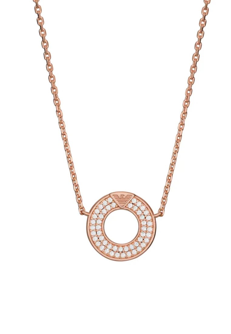 Emporio Armani Emporio Armani Rose Gold-Tone Sterling Silver Pendant Necklace (EG3588221)