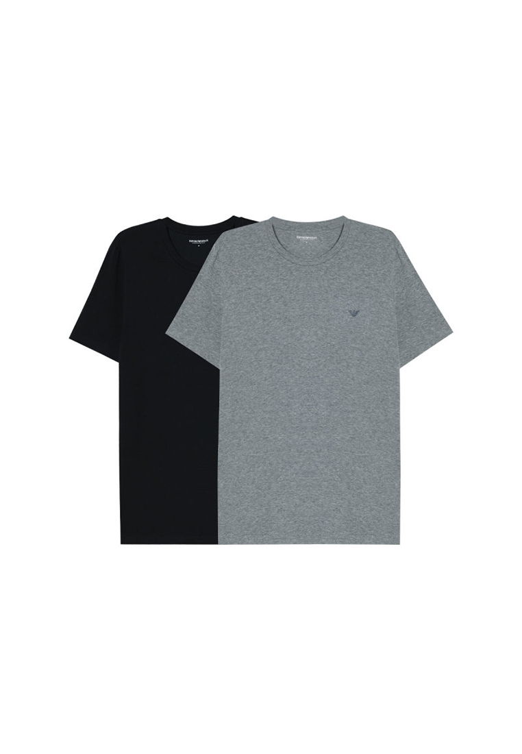 Emporio Armani Men's Short Sleeved T-shirt Two Piece Set Black and Mel Grey EM000391 AF10776