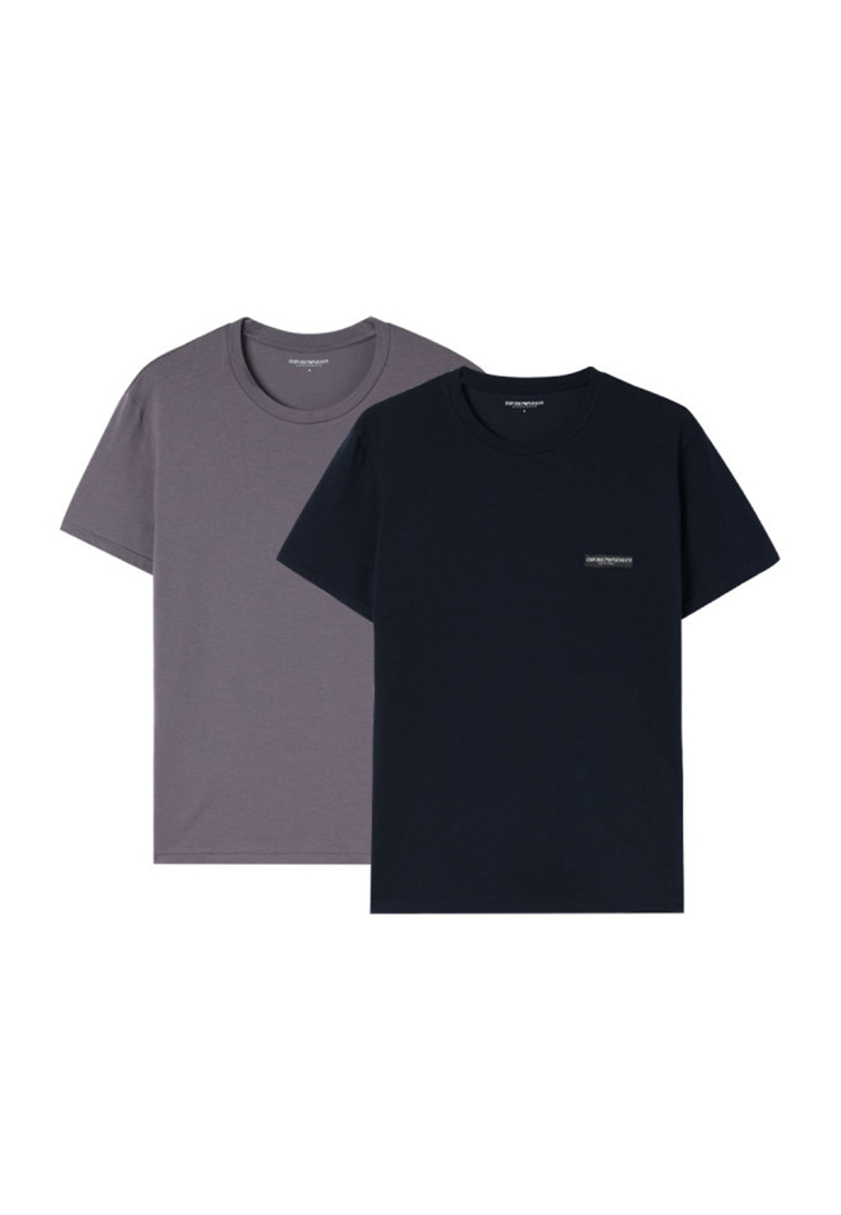 Emporio Armani Men's Short Sleeved T-Shirt in Gray Purple Black EM000391 AF10777