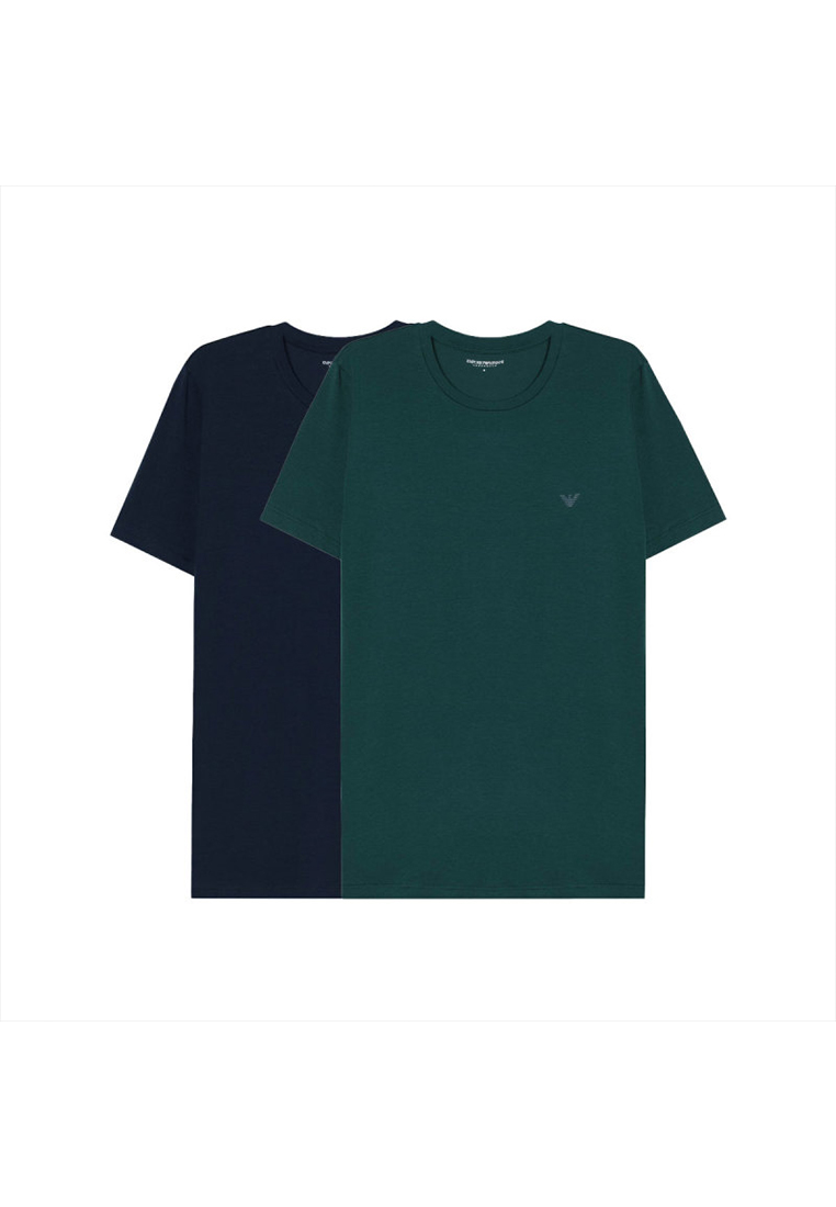 Emporio Armani Men's Short Sleeved T-shirt Two Piece Set Armani in Blue and Pine EM000391 AF10776