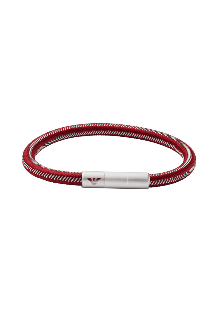 Emporio Armani Emporio Armani Red Nylon and Stainless Steel ID Bracelet EGS2992040