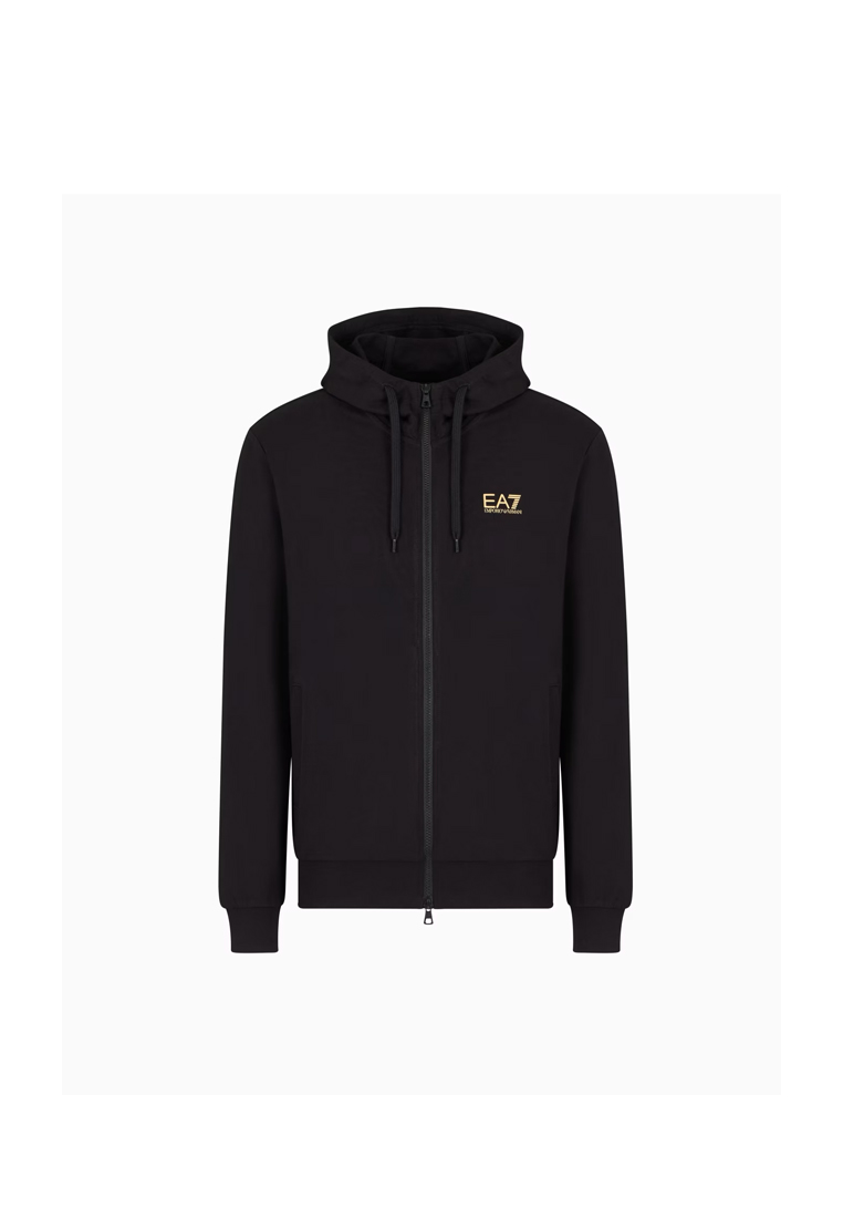 Emporio Armani EA7 Men’s Core Identity Cotton Hooded Sweatshirt in Black 8NPM33 PJVRZ 0208