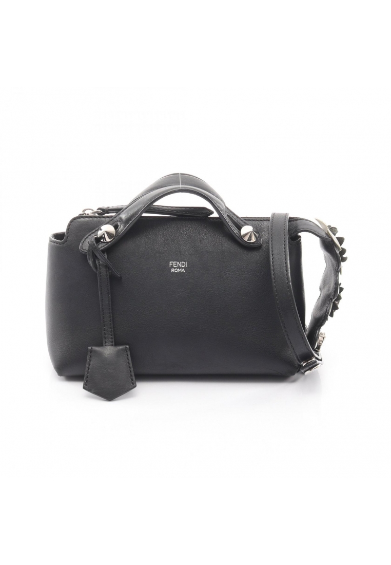 Fendi Pre-Loved Fendi mini by the way Handbag flower leather black 2WAY Bijou
