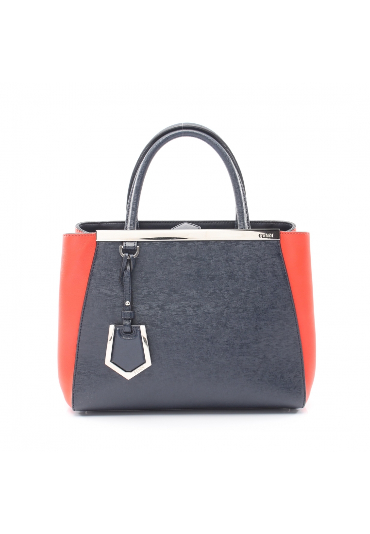 Fendi Pre-Loved Fendi PETITE 2JOURS Petit 2Jours Handbag leather Navy Red
