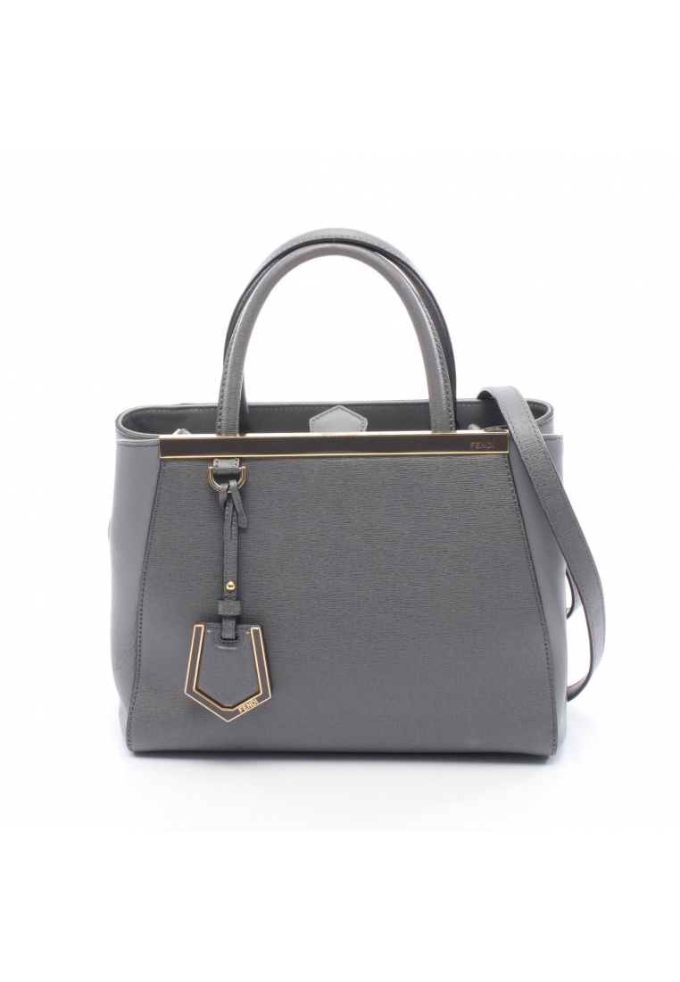 Fendi Pre-Loved Fendi PETITE 2JOURS Petit 2Jours 2WAY Handbag leather gray