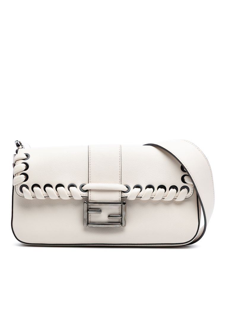 Fendi Pre-Loved Fendi Whipstitch Leather Baguette Crossbody
