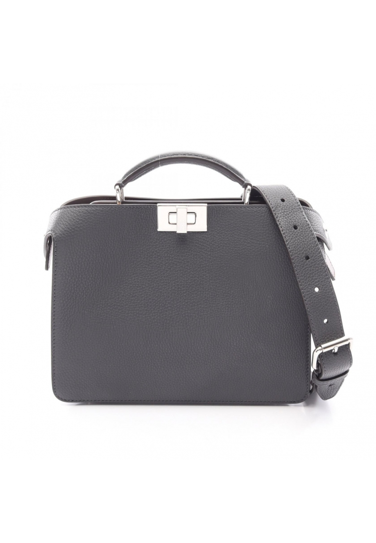 Fendi Pre-Loved Fendi Peekaboo ISeeU Small 2WAY Handbag leather gray Dark brown