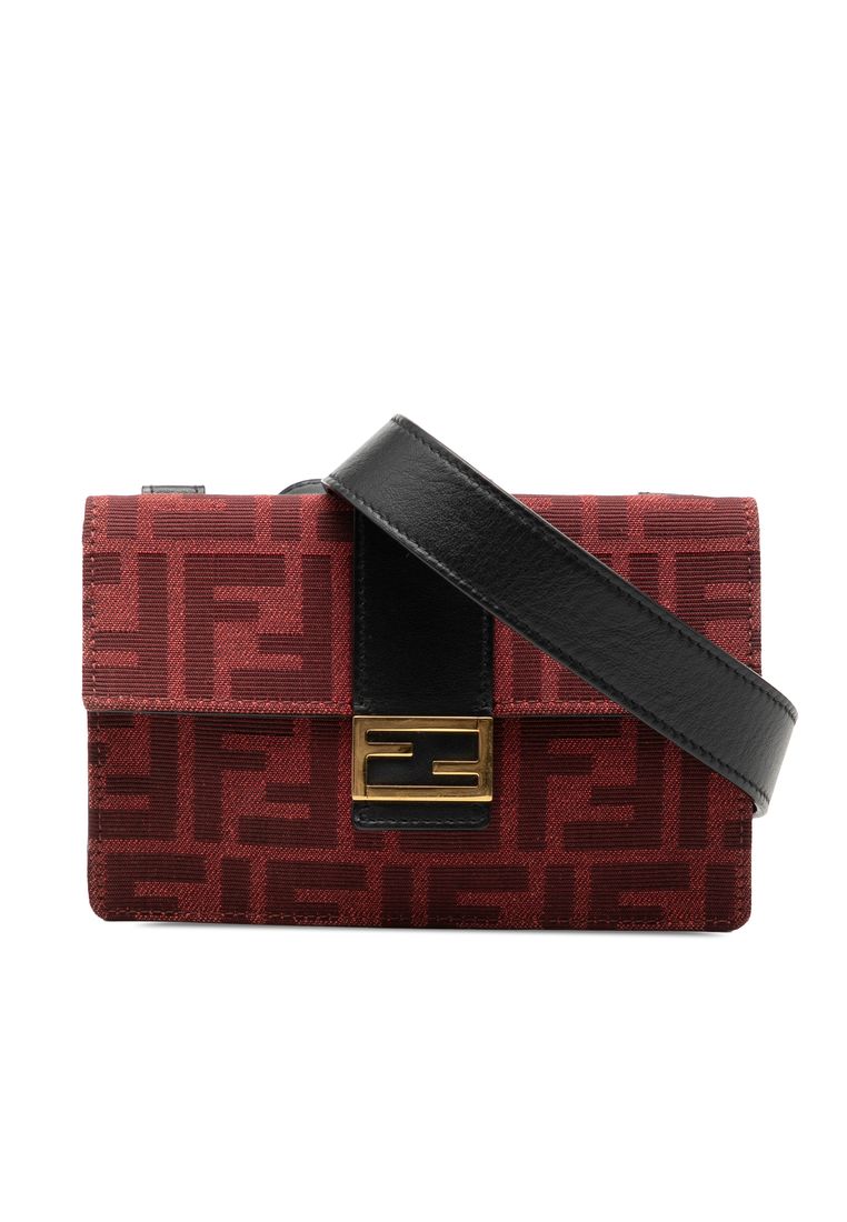 Fendi Pre-Loved Fendi Zucca Canvas Convertible Baguette Pouch