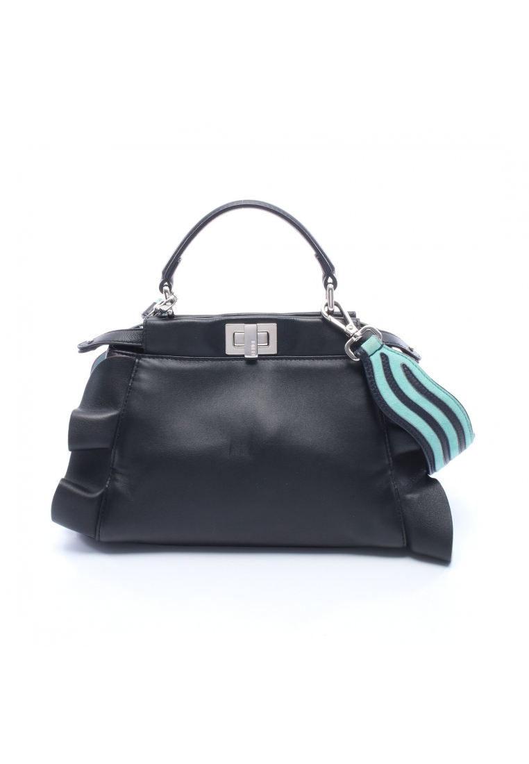 Fendi Pre-Loved Fendi Ｍini Peekaboo 2WAY Handbag leather black