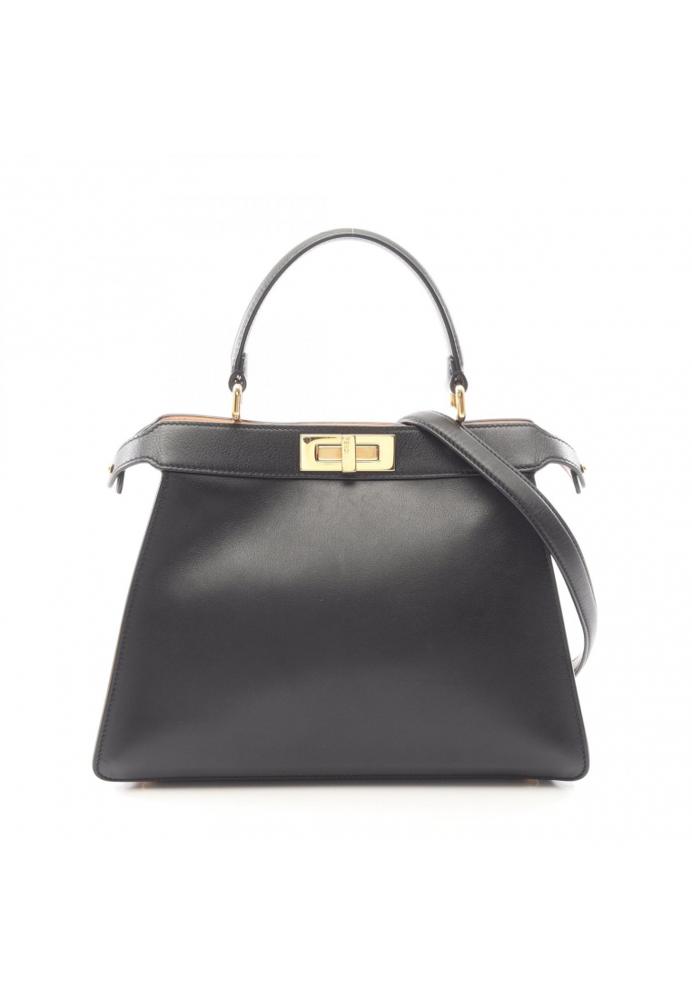 Fendi Pre-Loved Fendi Peekaboo isee u Medium 2WAY Handbag leather black