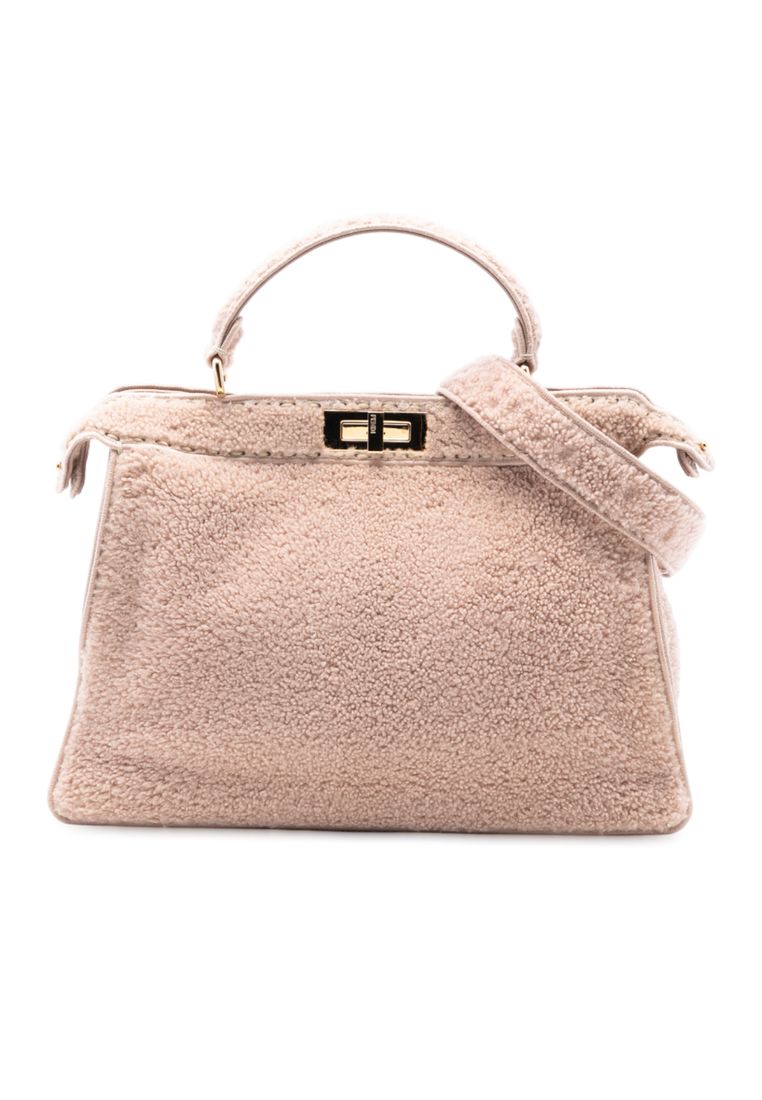 Fendi Pre-Loved Fendi Large Shearling Peekaboo Iseeu Satchel