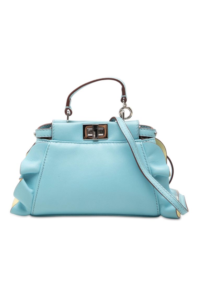 Fendi Pre-Loved Fendi Micro Bicolor Nappa Waves Peekaboo Iconic Satchel