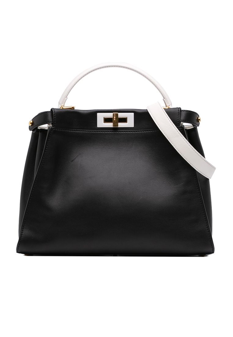 Fendi Pre-Loved Fendi Medium Bicolor Leather Peekaboo Iseeu Satchel