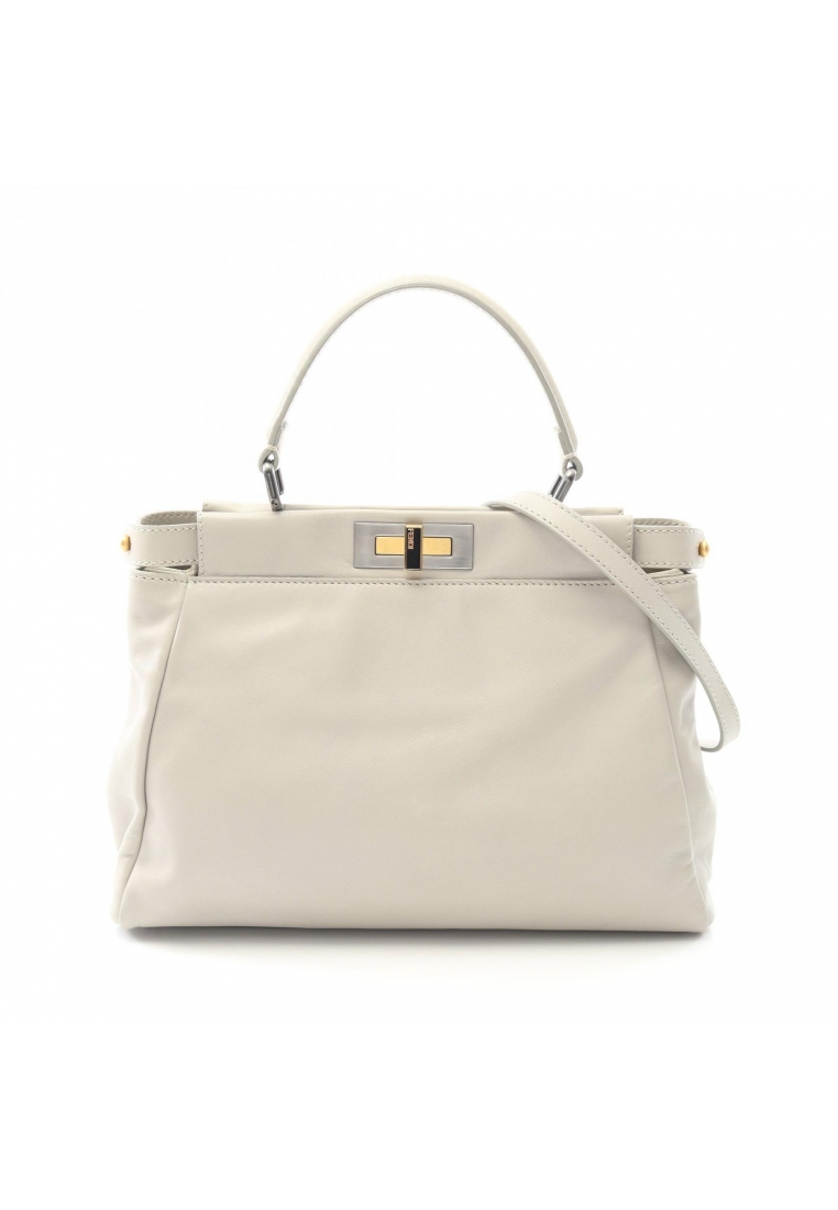 Fendi Pre-Loved Fendi Peekaboo regular Handbag leather Light gray 2WAY