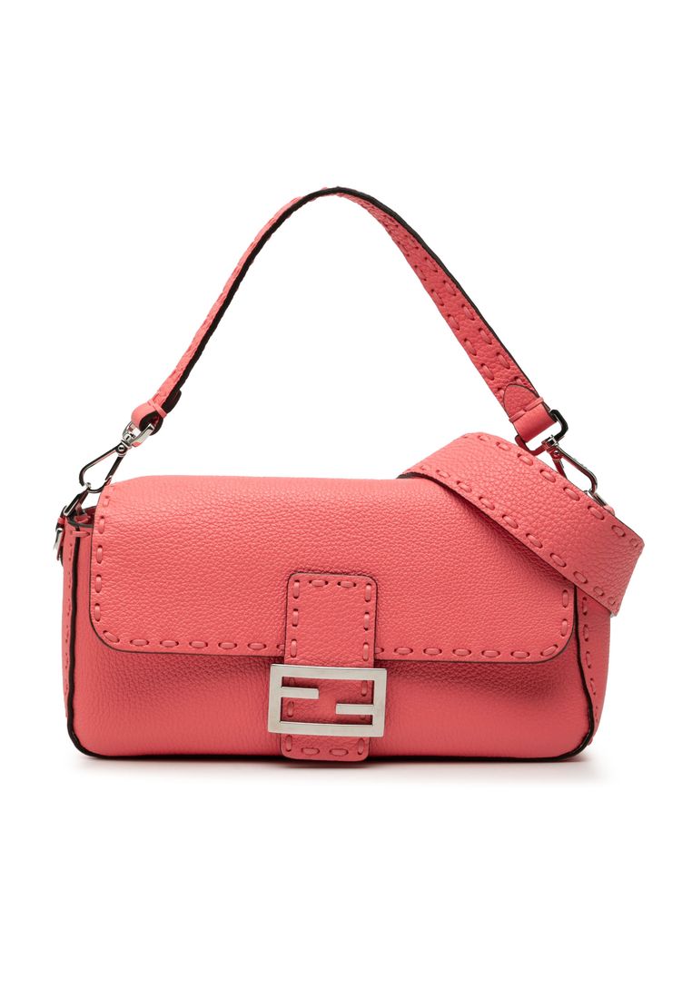 Fendi Pre-Loved Fendi Leather Selleria Baguette Satchel
