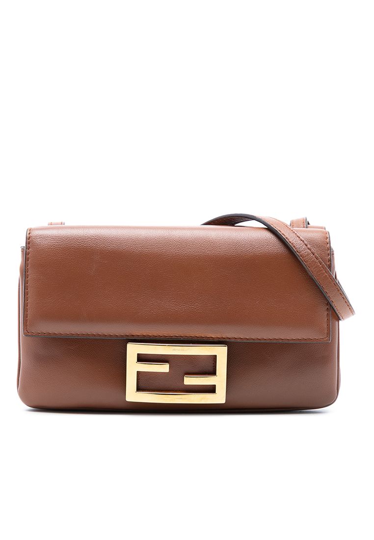 Fendi Pre-Loved Fendi Leather Duo Baguette Crossbody
