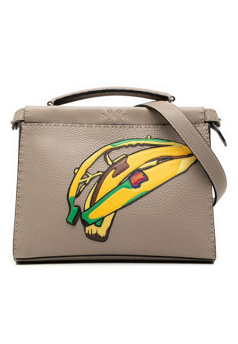 Fendi Pre-Loved Fendi Sue Tilley Mini Calfskin Romano Selleria Banana Peekaboo Iconic Fit Satchel