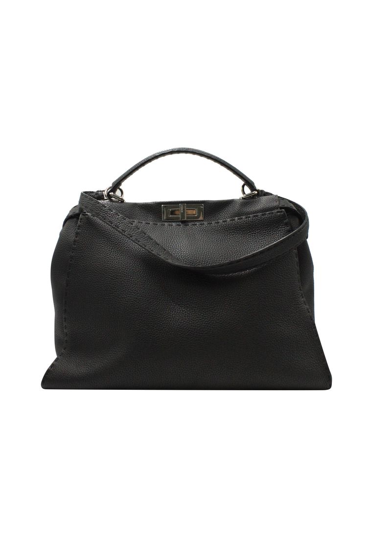 Fendi Pre-Loved Fendi Peekaboo Medium In Black Selleria Leather