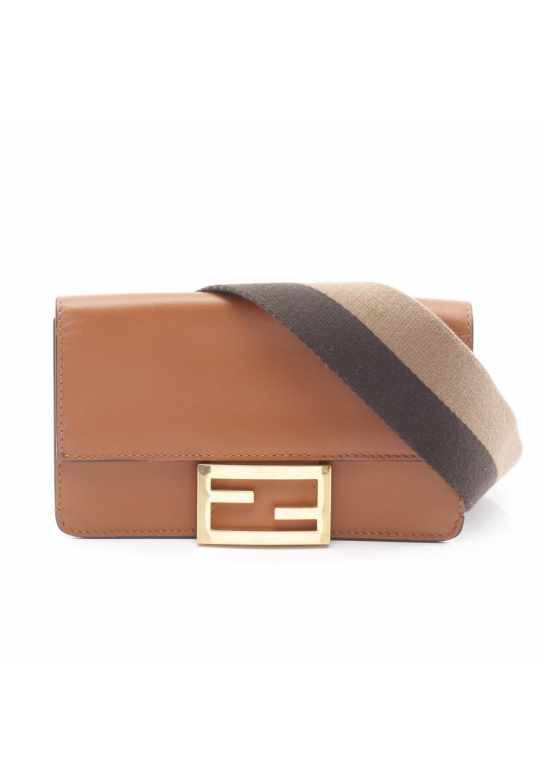 Fendi Pre-Loved Fendi FLAT BAGUETTE Shoulder bag leather canvas Brown