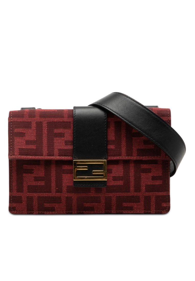 Fendi Pre-Loved Fendi Zucca Canvas Convertible Baguette Pouch