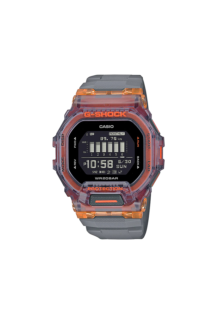 G-Shock Men's Digital Watch GBD-200SM-1A5 G-SQUAD Digital Bluetooth Training Function Grey Resin Ban