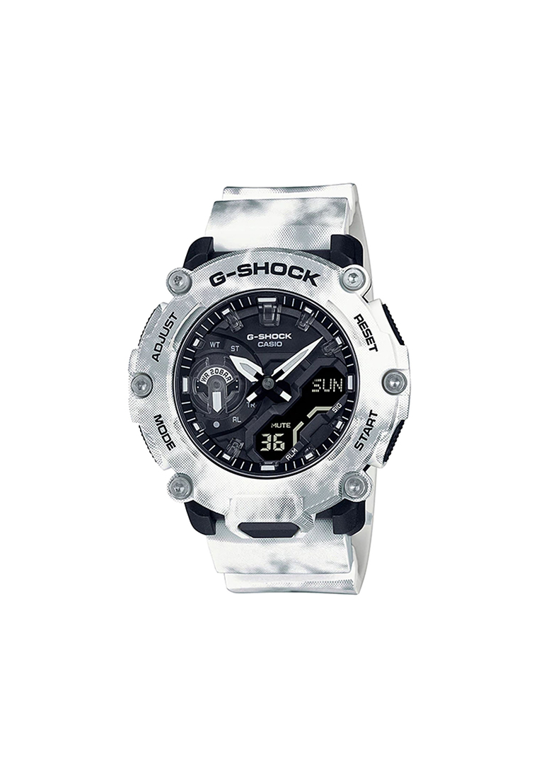 G-SHOCK Men's Analog-Digital Watch GA-2200GC-7A Frozen Forest Carbon Core Guard White Resin Band Spo