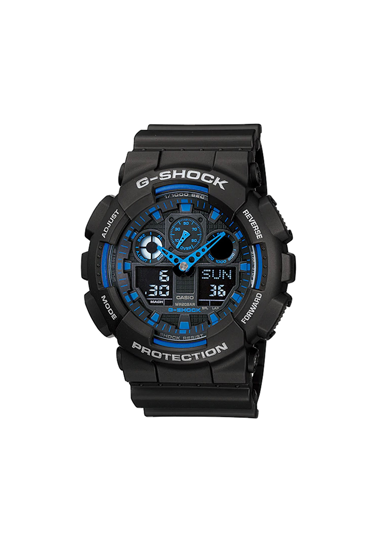 G-SHOCK Men Analog-Digital Watch GA-100-1A2 Black Resin Strap
