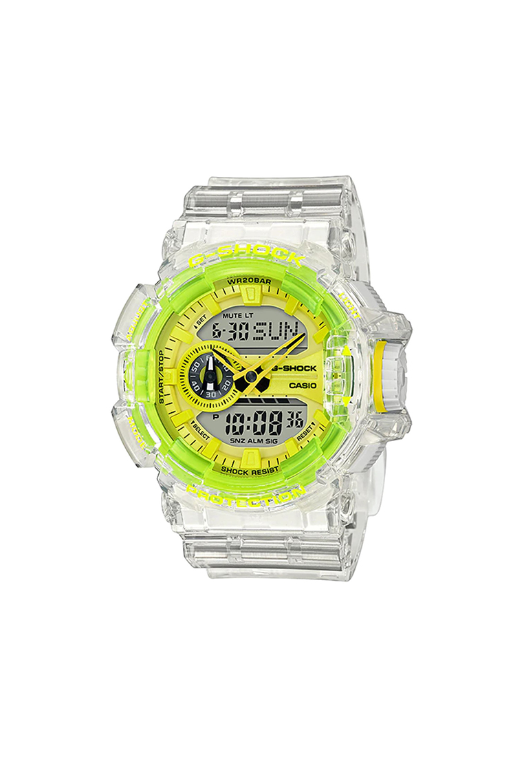 G-SHOCK Men's Analog-Digital Watch GA-400SK-1A9 White Semi-Transparent Resin Band Sports Watch