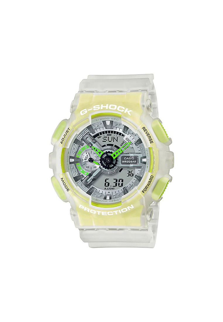 G-SHOCK Men's Analog-Digital Watch GA-110LS-7A White Semi-Transparent Resin Band Sports Watch