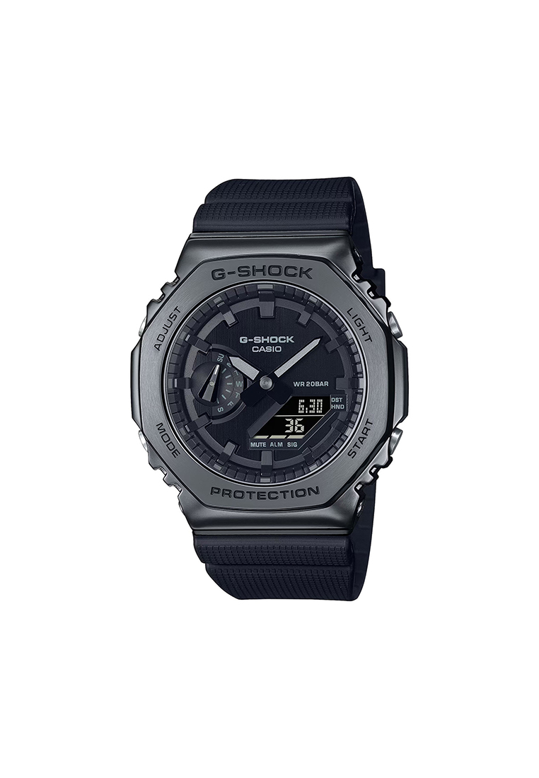 G-SHOCK GM-2100BB-1A Analog-Digital Men's Sport Watch with Metal Bezel and Black Resin Band