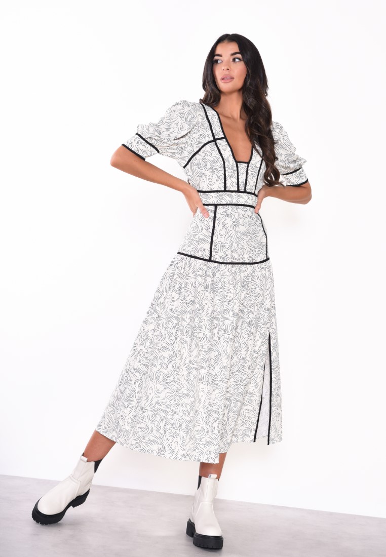Glamorous Contrast Binding Midi Dress