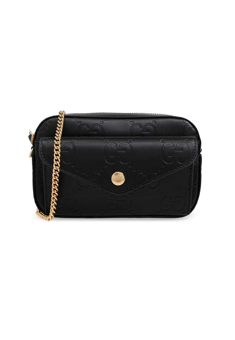 GUCCI Gilbert Calf Mini Crossbody Bag Black 781554