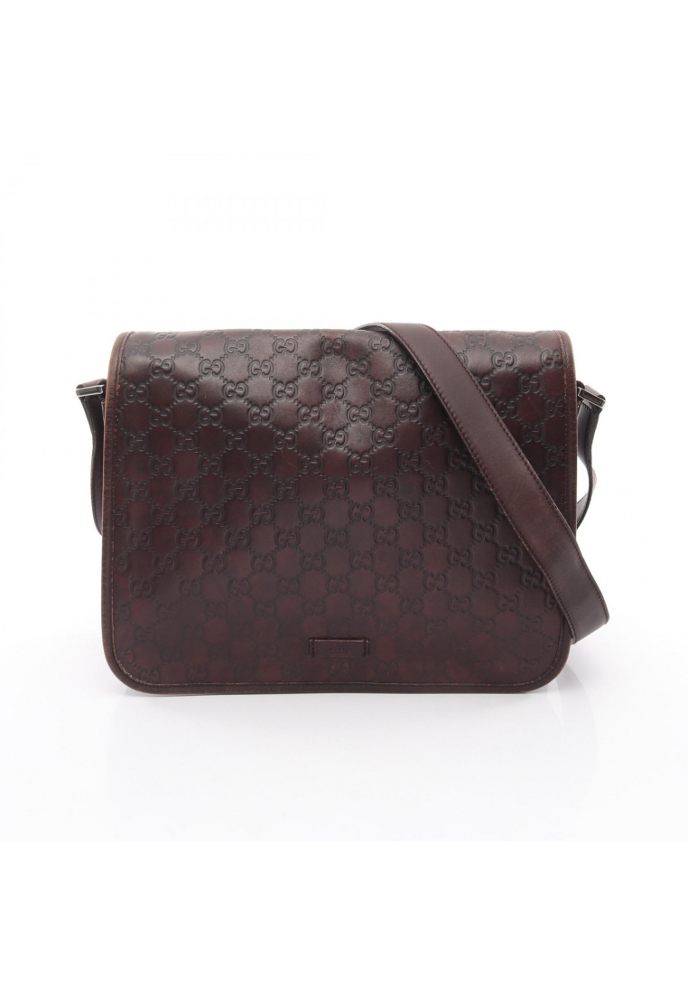 Gucci Pre-Loved Gucci gucci sima Shoulder bag leather Dark brown