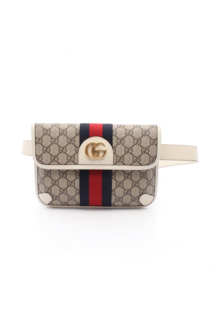 Gucci Pre-Loved Gucci GG Supreme Ophidia belt bag body bag waist bag PVC leather beige ivory multico