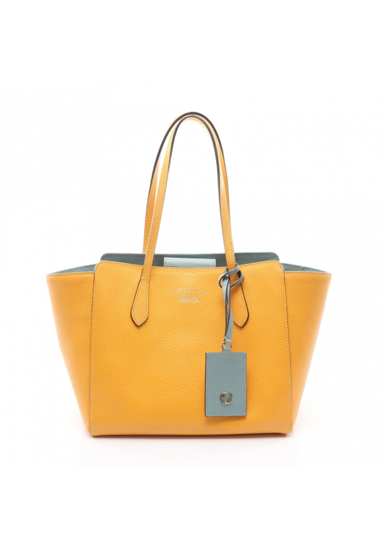 Gucci Pre-Loved Gucci swing Shoulder bag tote bag leather Orange yellow