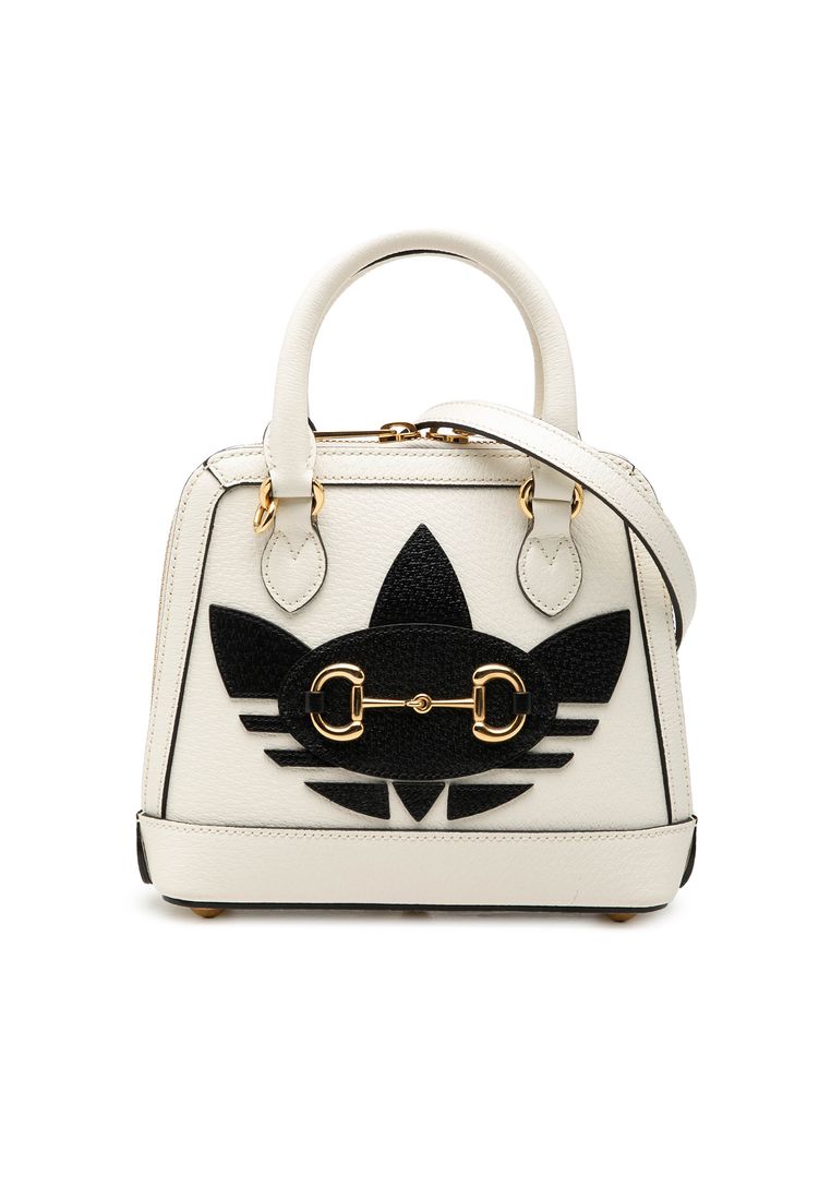 Gucci Pre-Loved Gucci Adidas Mini Leather Horsebit 1955 Top Handle Bag