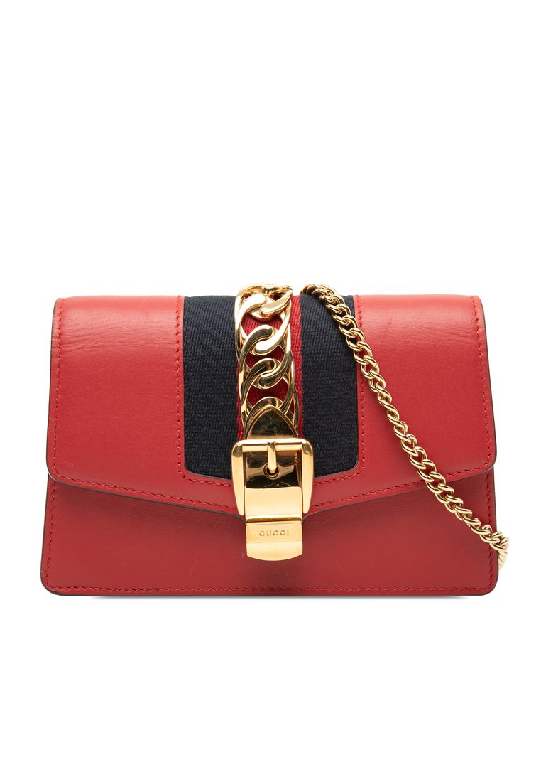 Gucci Pre-Loved Gucci Super Mini Calfskin Sylvie Chain Crossbody