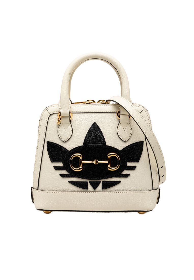 Gucci Pre-Loved Gucci Adidas Mini Leather Horsebit 1955 Top Handle Bag