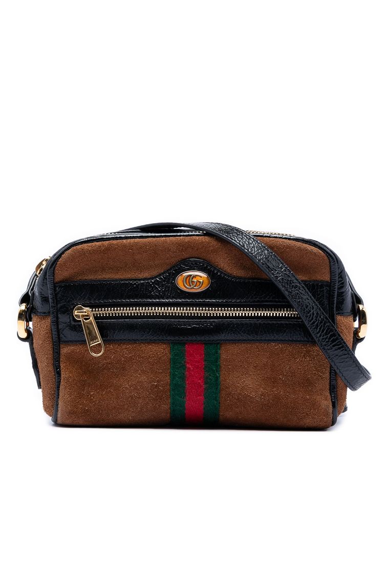 Gucci Pre-Loved Gucci Mini Suede Web Ophidia Crossbody