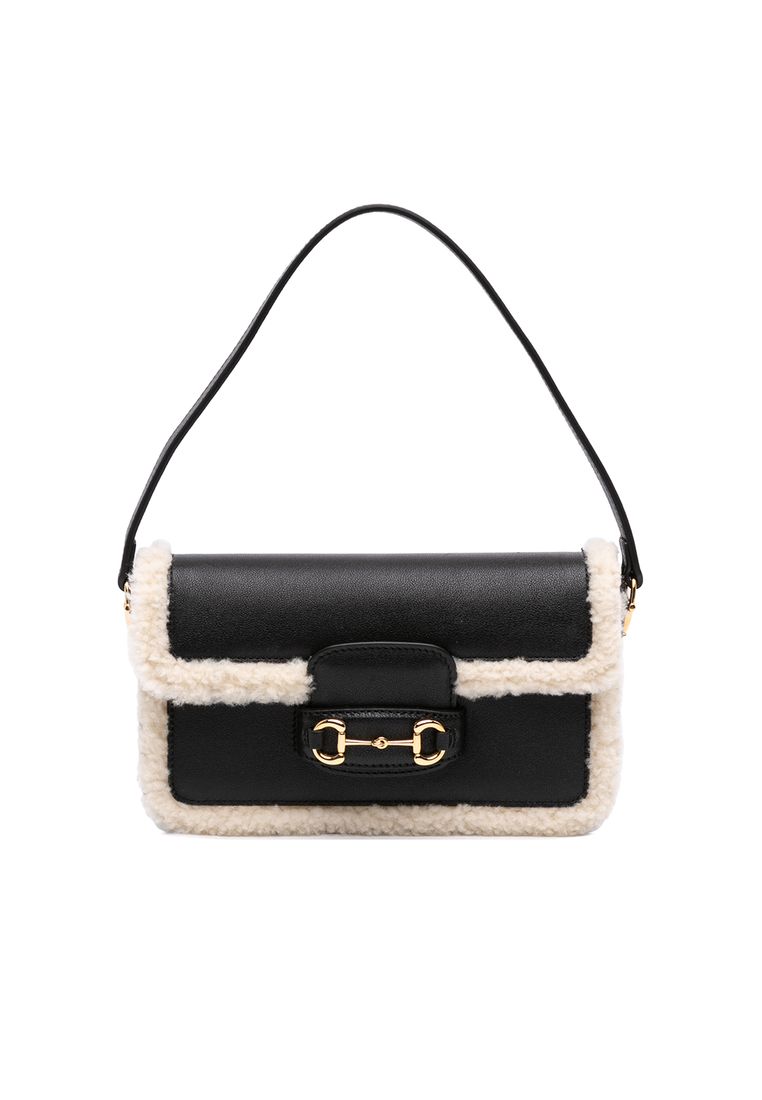 GUCCI Pre-Loved Gucci Mini Shearling Calfskin 1955 Horsebit Handbag