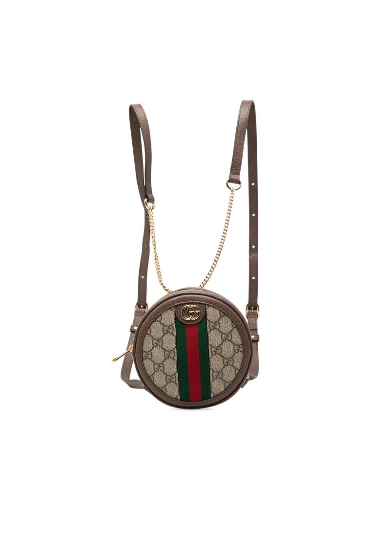 Gucci Pre-Loved Gucci Mini Gg Supreme Web Ophidia Round Backpack