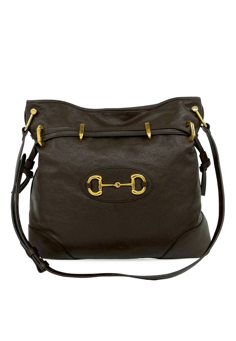 Gucci Pre-Loved Gucci Leather Horsebit 1955 Drawstring Crossbody