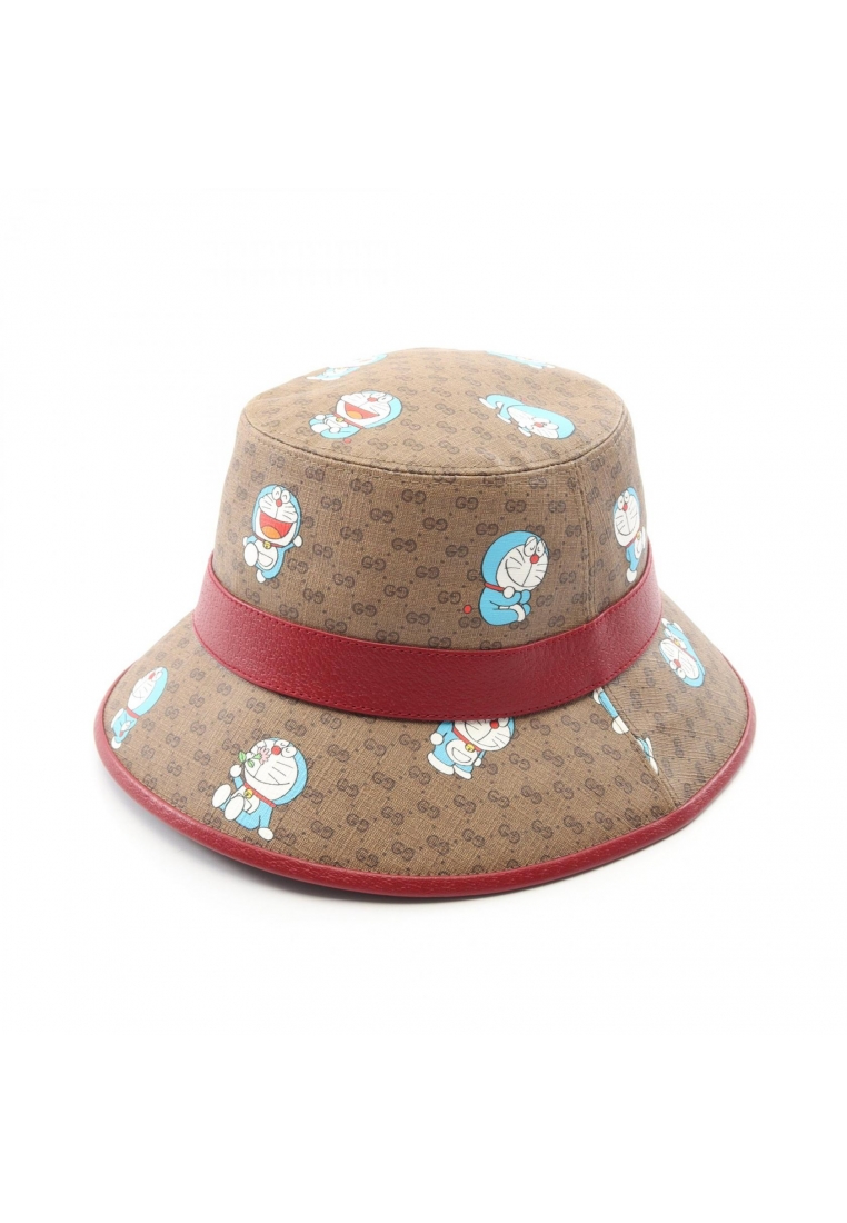 Gucci Pre-Loved Gucci GUCCI × Doraemon hat PVC leather Brown Red multicolor