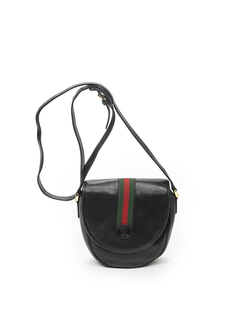 GUCCI Pre-Loved Vintage Web Flap Crossbody