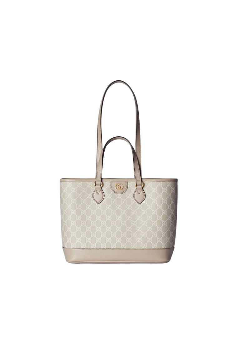 Gucci Ophidia Women's Shoulder Bag in Beige with White Stitching 765043 FAA4G