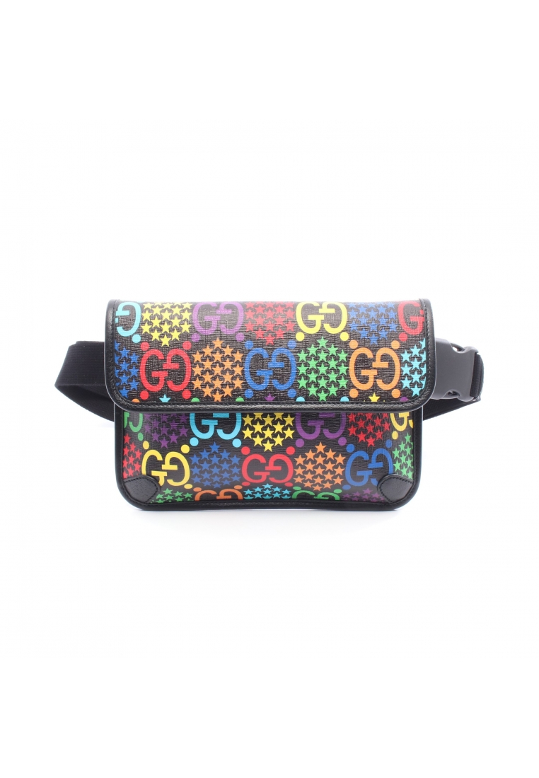 GUCCI Pre-Loved Gucci GG Psychedelic waist bag body bag PVC leather black multicolor