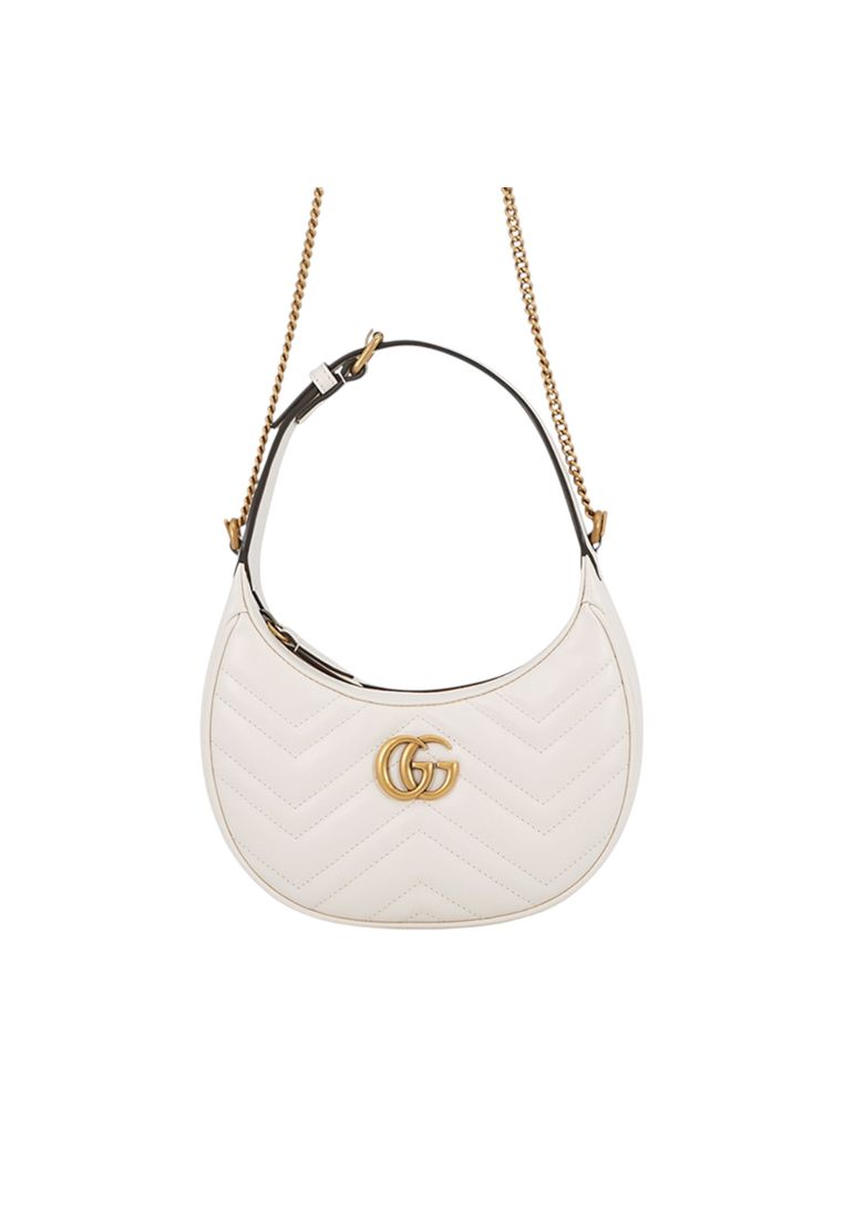 Gucci Pre-Loved Gucci Mini Gg Marmont Matelasse Calfskin Half Moon Bag