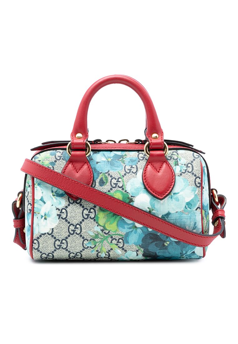 GUCCI Pre-Loved Gucci Mini Gg Supreme Blooms Boston Bag